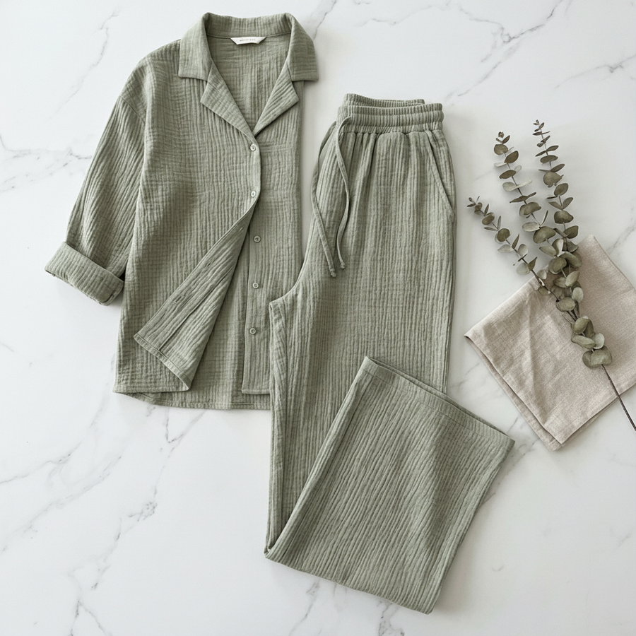 CloudGauze Breeze Set - Sage flat lay