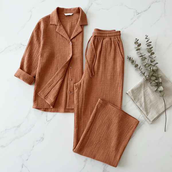 CloudGauze Breeze Set - Terracotta flat lay