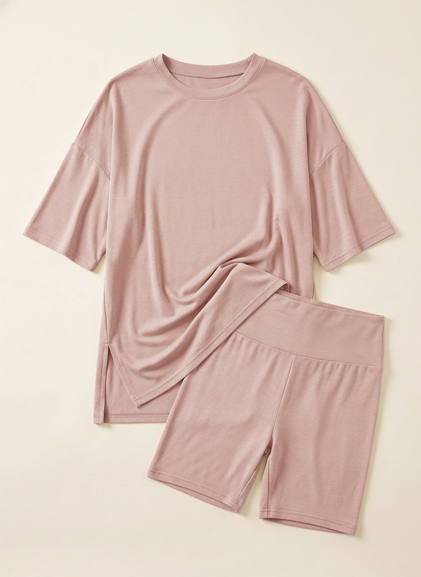 The SoftSet Oversized Lounge Duo - Flat Lay Dusty Rose