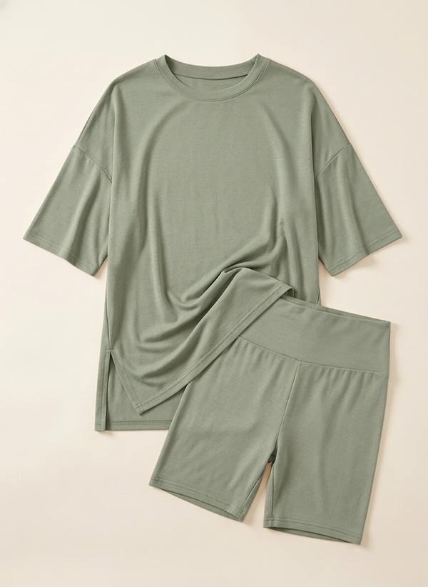 The SoftSet Oversized Lounge Duo - Flat Lay Sage