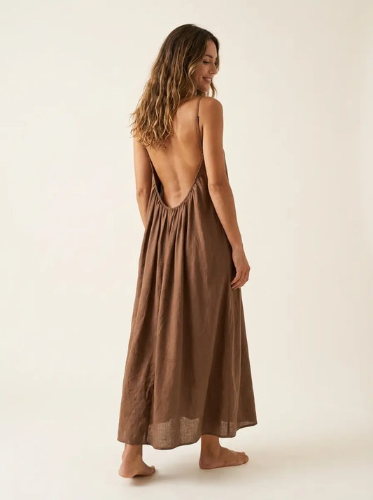 The Driftwood Backless Maxi Sundress