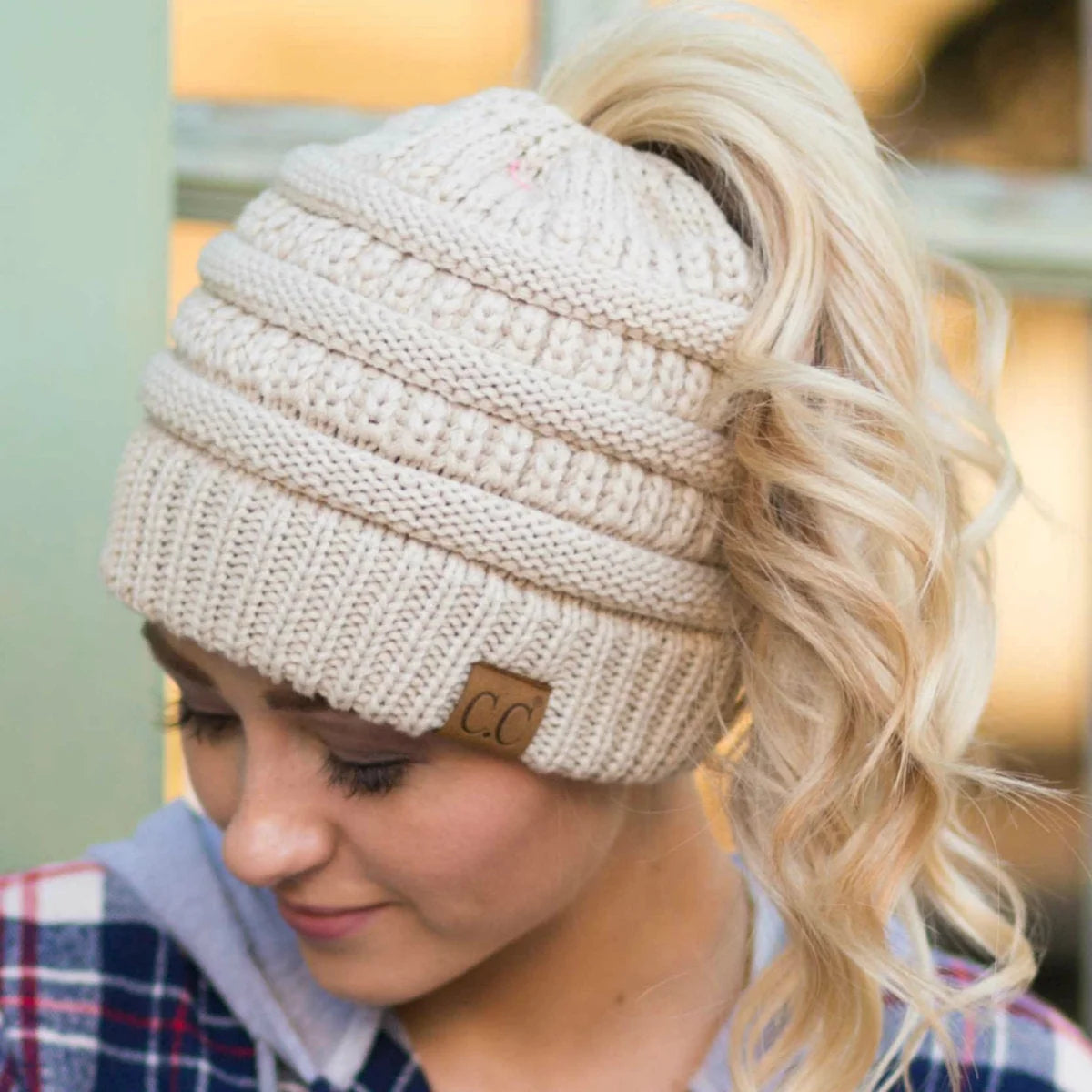 Knitted Ponytail Beanie