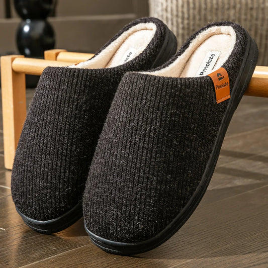 CloudStep Fleece-Lined Memory Foam Slippers - flat lay front view