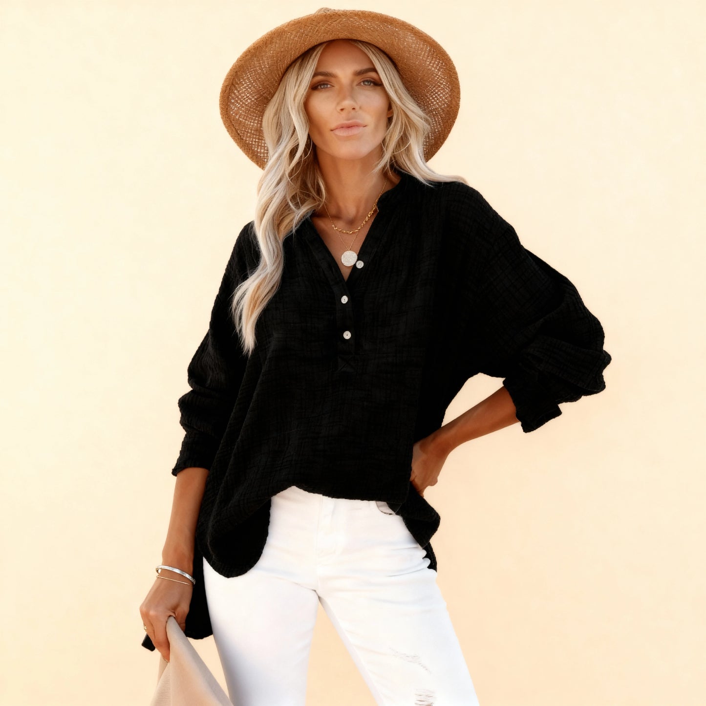 Pleated Winter Pullover Shirt