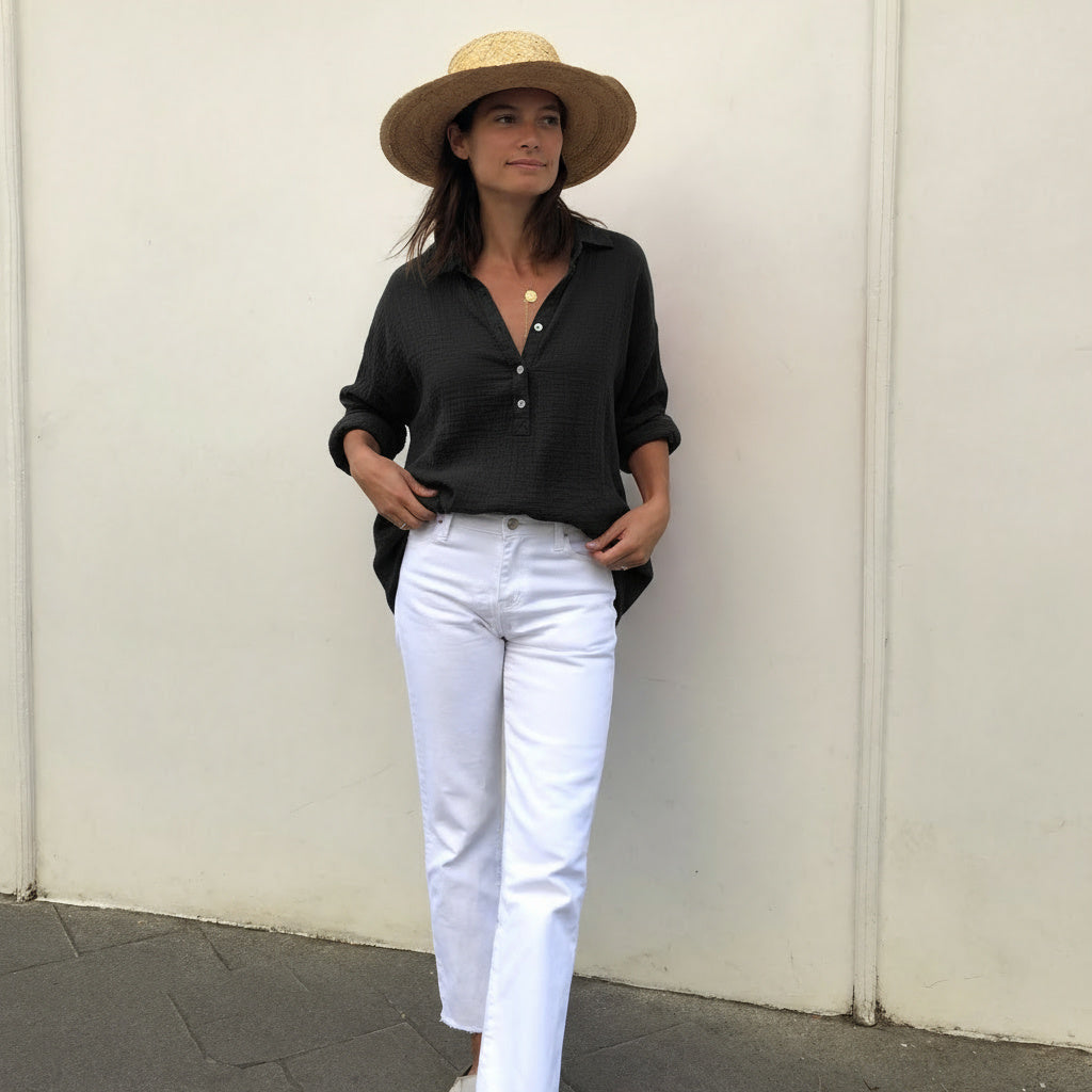 Pleated Winter Pullover Shirt