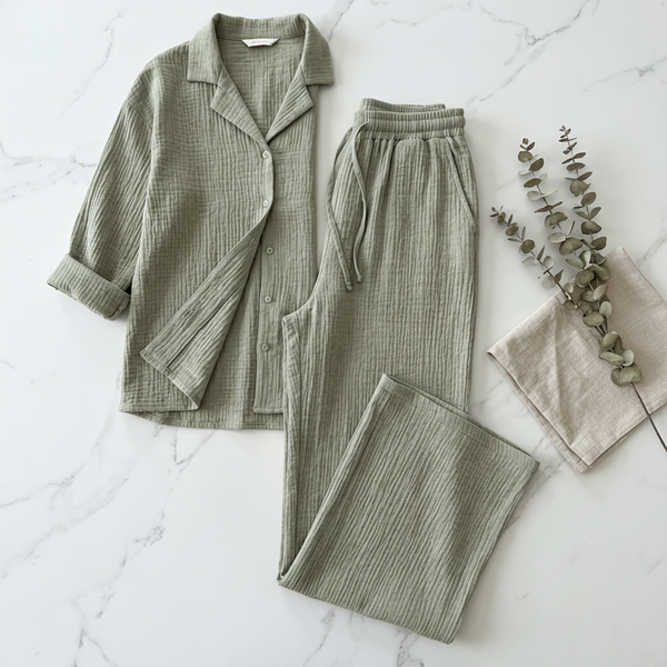CloudGauze Breeze Set - Sage flat lay