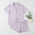 BambooBreeze Cooling Pajama Set flat lay - Lavender