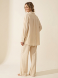 LinenAire Relaxed Linen Lounge Set - Back Angle in Oatmeal