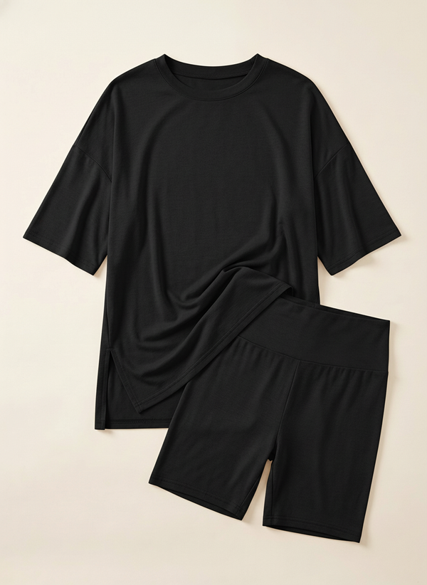 The SoftSet Oversized Lounge Duo - Flat Lay Black
