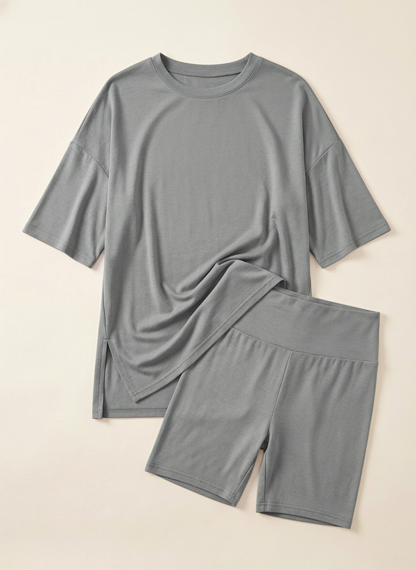 The SoftSet Oversized Lounge Duo - Flat Lay Slate Grey