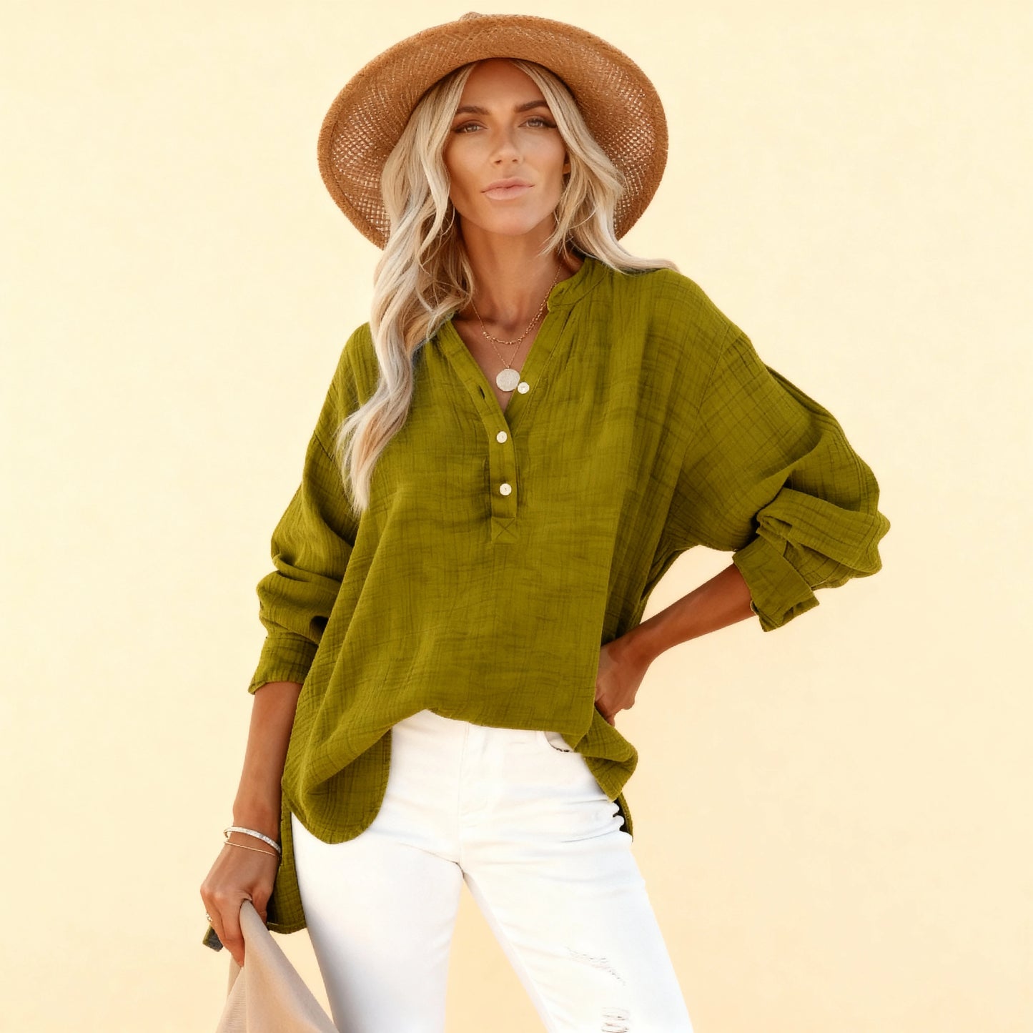 Pleated Winter Pullover Shirt